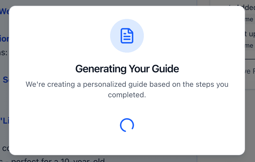 Your guide is being created